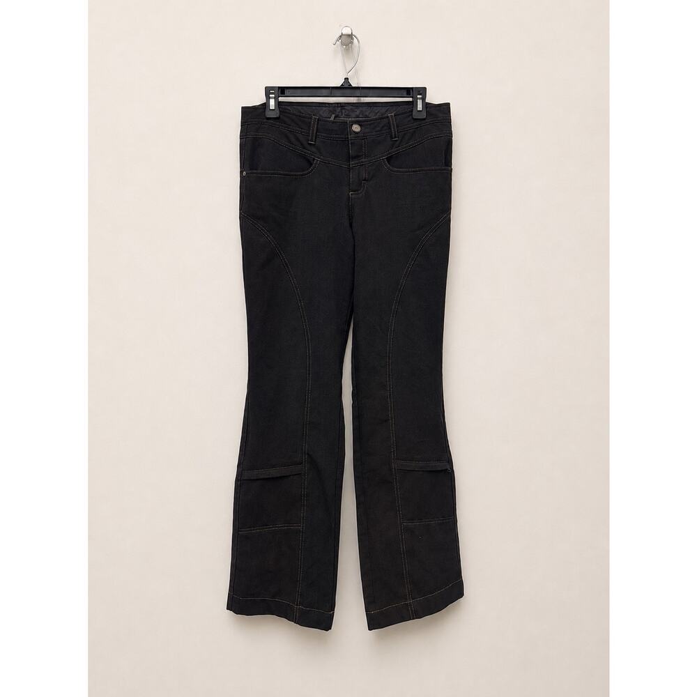 Athleta Canyon Casual Wool Blend Pants Gray Zipper Flare Vent Mid Rise Size 8T